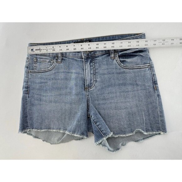KUT FROM THE KLOTH GIDGET FRAY Womens STRETCH Denim Shorts Sz 6 Preppy - Picture 6 of 8